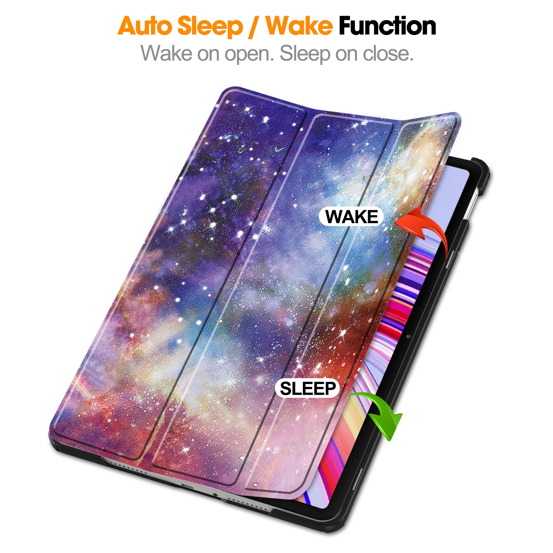 Smart Painted Tri-fold Case Universal For Xiaomi Poco Pad 2405CPCFBG PU Leather Cover For Redmi Pad Pro 2024 12.1