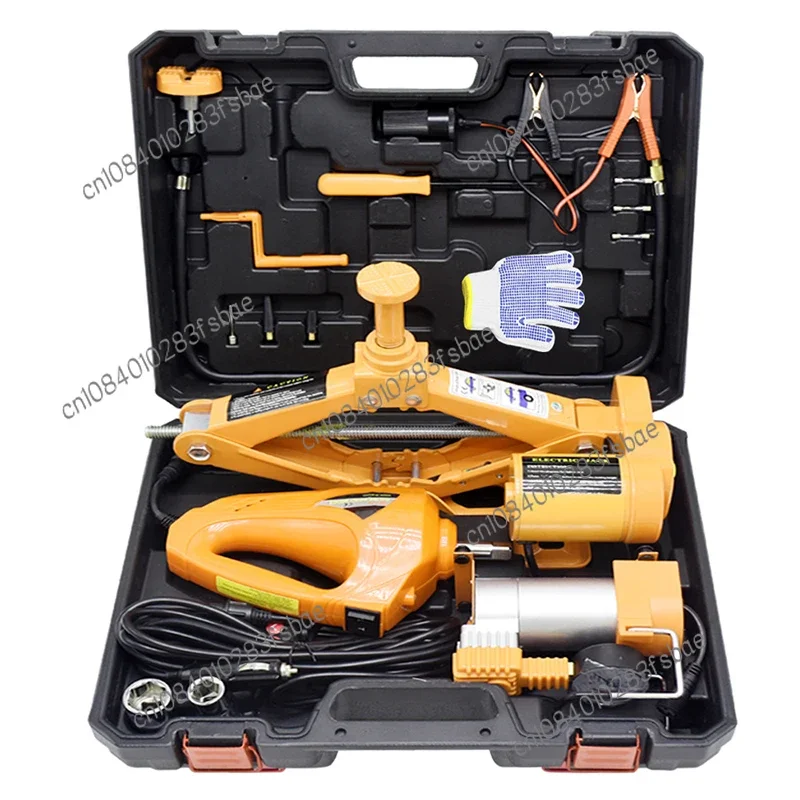 3 Ton Electric Car Jack Kit Lifting Set 12V 3 in 1 Scissors Car Jacks with Impact Wrench and Pump Auto Lift Repair Tools