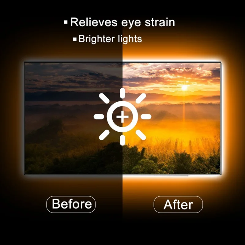 ABRE-2Pcs شريط إضاءة Led 39.37 بوصة USB 5050Rgb مقاوم للماء شريط إضاءة متكامل ضوء خلفية التلفزيون الذكي