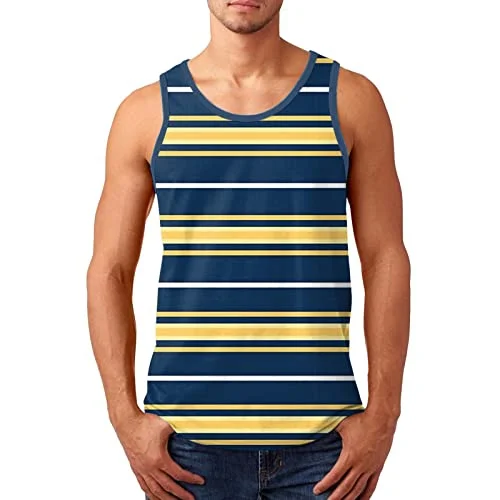 Funny 3D Color Stripe Printed Men's Tank Top Fashion Breathable Gym T-shirt Outdoor Run Fitness Sports Sleeveless Shirt Man Vest
