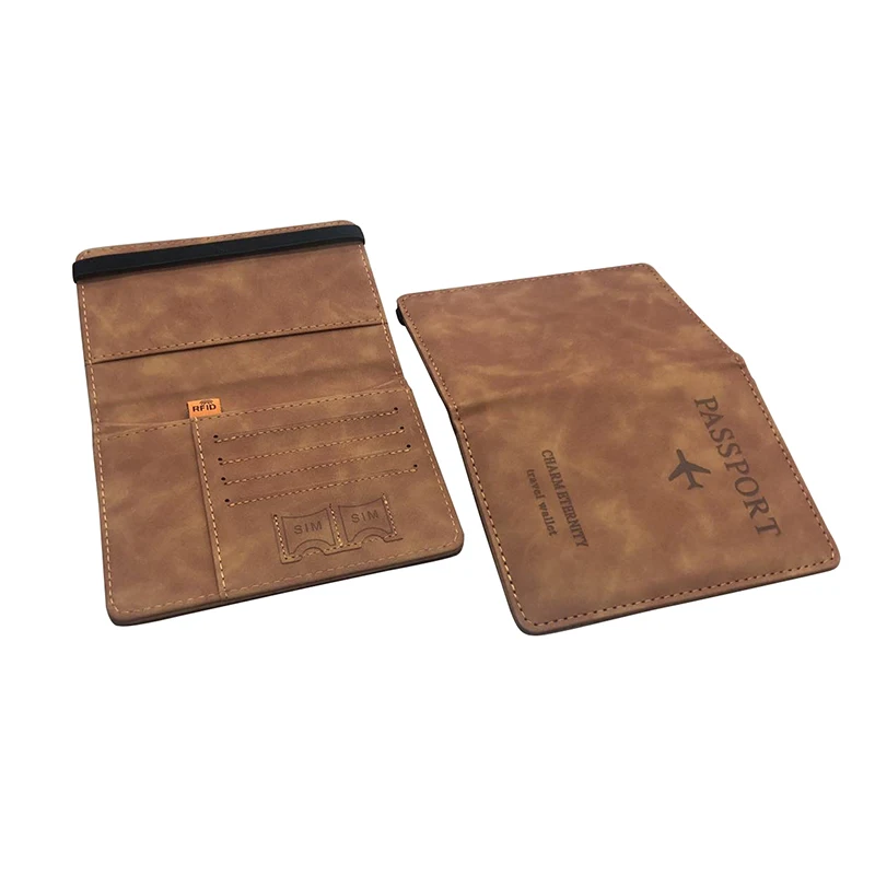 Fundas de pasaporte de negocios Vintage RFID para hombres y mujeres, soporte multifunción para tarjeta de identificación bancaria, funda de billetera de cuero PU, accesorios de viaje