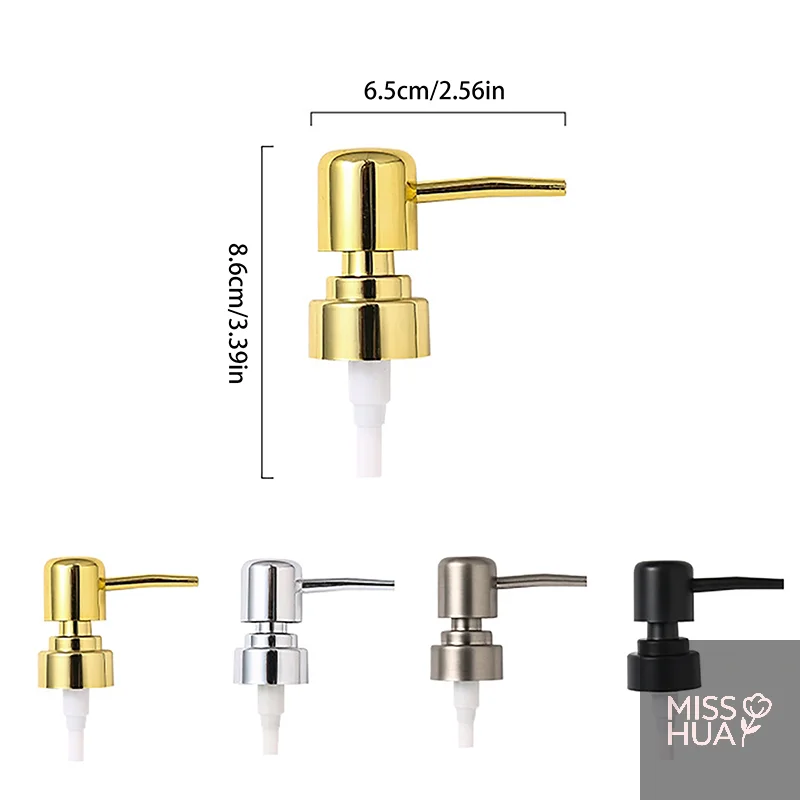ZZ 1 Juego de bomba de jabón, cabezal de bomba de líquido, cabezal dispensador de loción, cabezal redondo de empuje, boquilla de prensa para botella de baño de 28 hilos, tubo de loción ABS