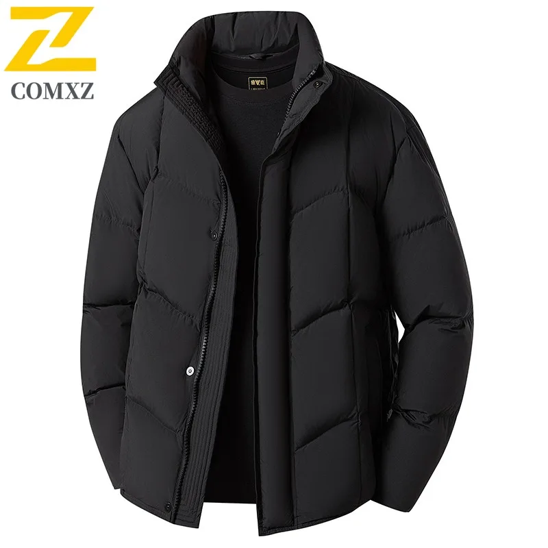 

COMXZ Luxury Mens Down Jacket 2025 Lightweight Notch Collar Commute Office Puffer Jackets Leisure Business Warm Winter Coat