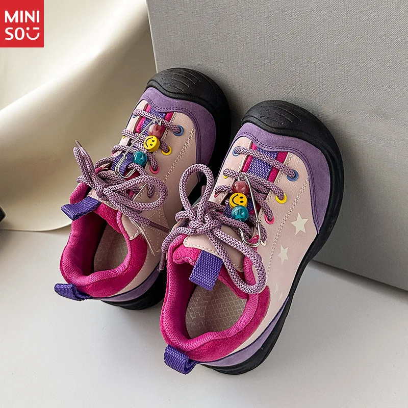 

Miniso 2025 Girls Fashion Sneakers Autumn New, Trendy Casual Shoes & Versatile Canvas Shoes for Kids