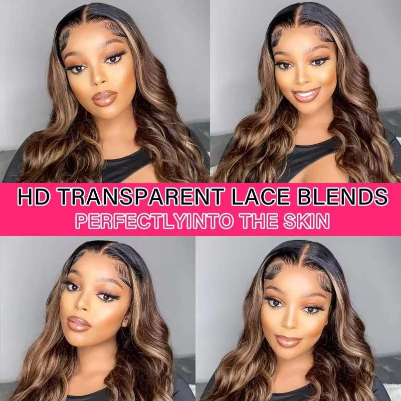 أومبير بون تسليط الضوء على 13x4 HD الدانتيل الجبهة الباروكات 30 بوصة الجسم موجة 250% الكثافة بيرو غلويليس الدانتيل أمامي باروكة من شعر طبيعي النساء #6