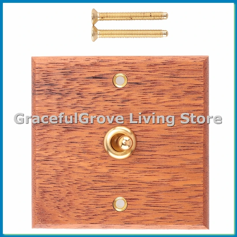 

86 Тип панельный переключатель из цельного дерева, настенный светильник, латунный тумблер в стиле ретро, электрический переключатель под дерево, розетка 1-переключатель-ABFB