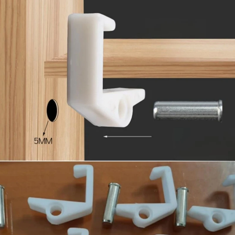 30pcs Shelf Support Studs Pegs Pins Plugs 5mm L-Shaped Cabinet Seperator Fixed Wooden Glass Layer Board Furniture Bracket Holder