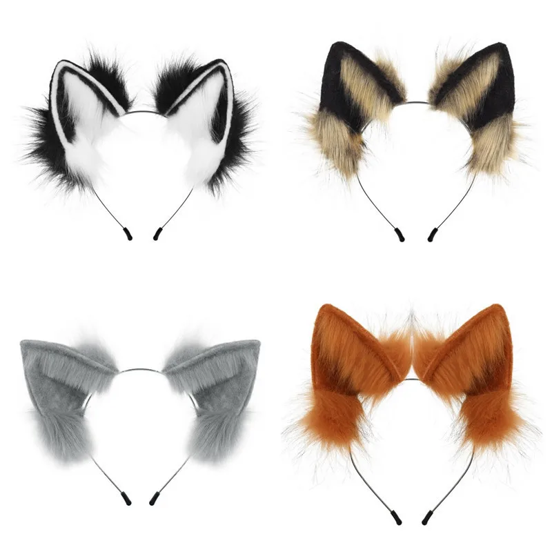 

Latest Halloween Anime Headdress Adjustable Simulation Wolf Ears Hair Band For Festival Prom Cosplay Costume Cosplay Party Props