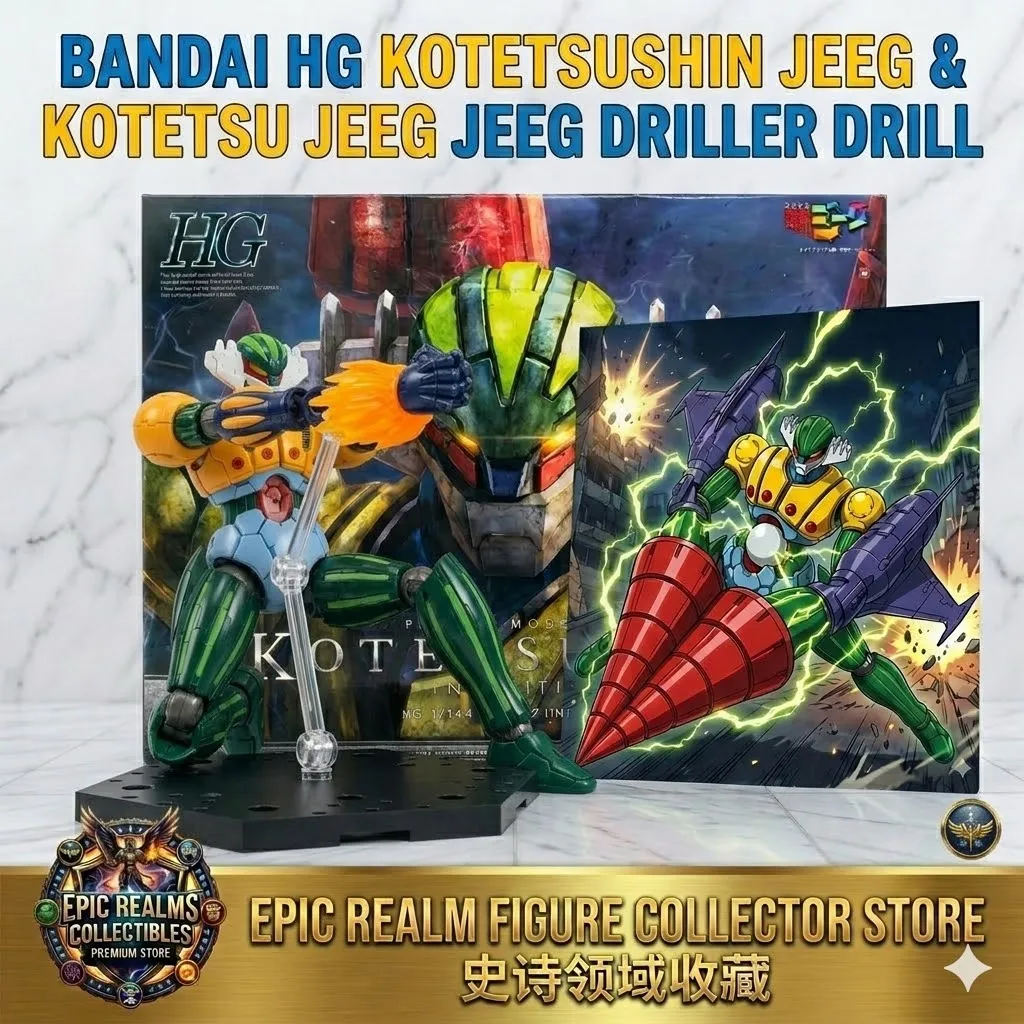 

100%Original Bandai Model Kit Anime Figure HG 1/144 KOTETSU JEEG Action Figure Assembly Model Toys Collectible Gifts forChildren