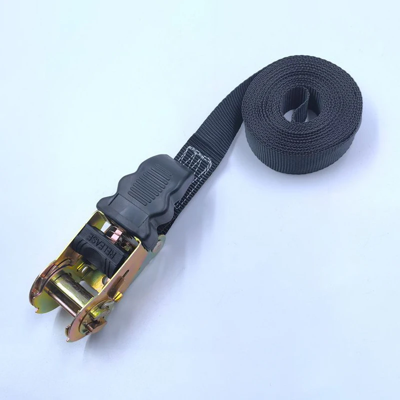 1pc Adjustable Secure Tie-Down For Safe Luggage Transport Heavy-Duty Car And Truck Front Cargo Ratchet Strap With Metal Buckle