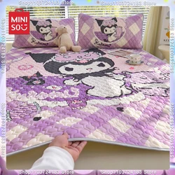 MINISO Hello Kitty Cinnamoroll Anime Kawaii Sanrio Ins Sweet Bed Mat Kuromi My Melody Princess Washed Ice Silk Sheet Girls Gifts