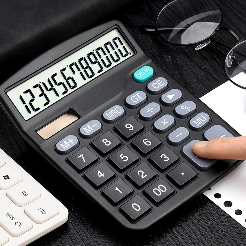 2025 جديد أفضل بيع 12 رقمًا آلة حاسبة سطح المكتب اتجاهين فحص الطاقة وتصحيح آلة حاسبة مكتب التموين