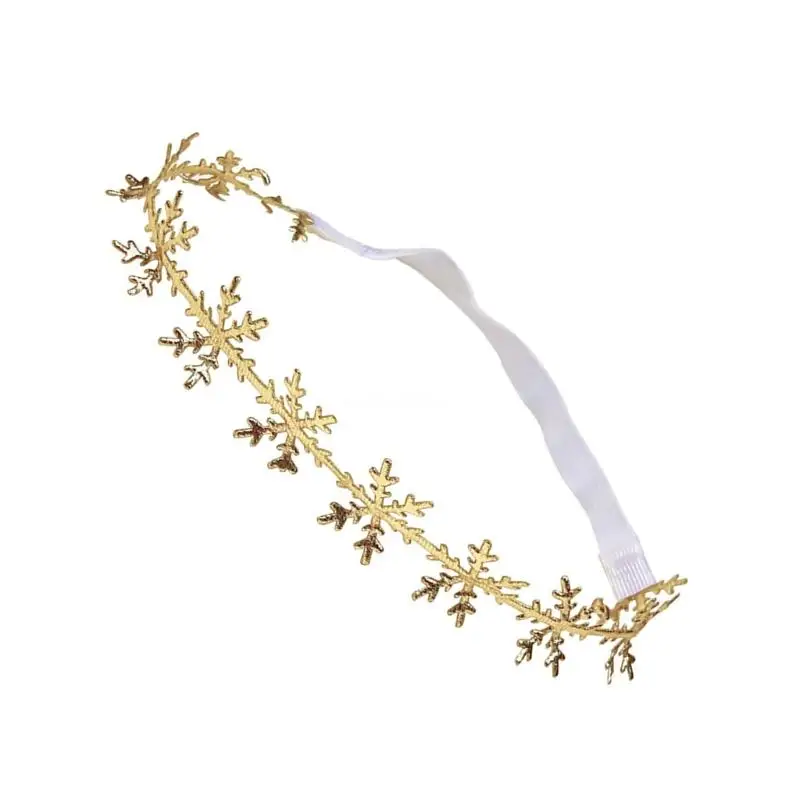 Delicate Fabric Hairbands Snowflakes Headdress Christmas Headwear for Infants