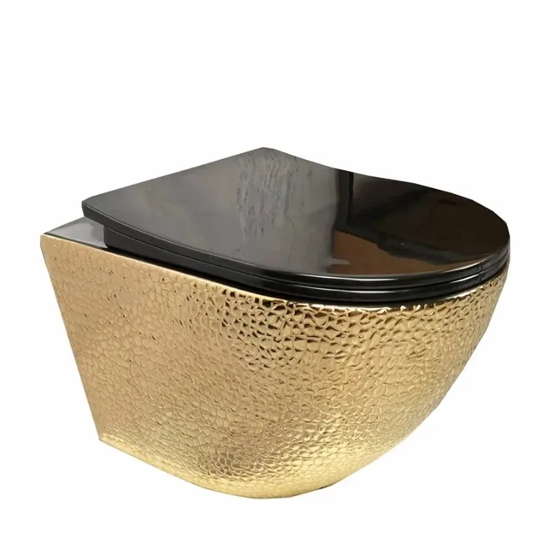 

Home Bathroom Deluxe Toilet Wall Mounted Toilet Gold Ceramic Wall Mounted Toilet