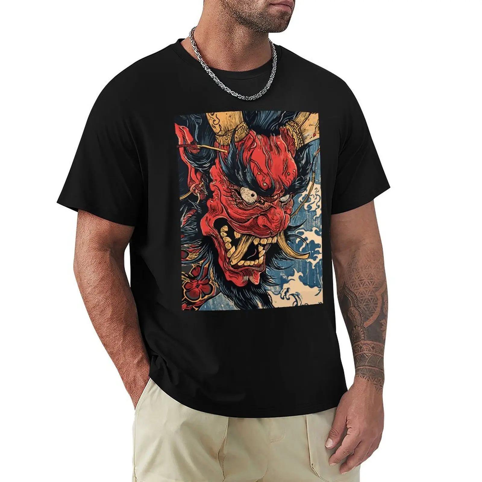 

A Japanese Oni Demon Art 05 T-Shirt Plus Size Loose Short Sleeve Top