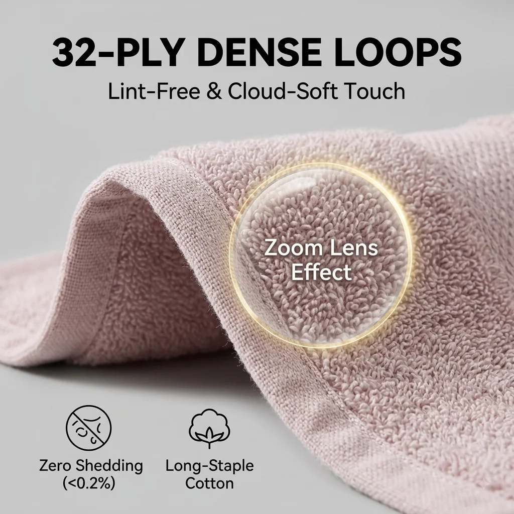 Thick 100% Cotton Face Towels 7A Odor Control Antibacterial Washcloth 110g Soft Skin-Friendly Bathroom Hand Towel Set