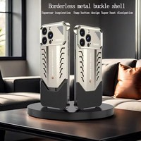 Aluminum Alloy And Leather Two-in-one iPhone Cases,For 16  Pro Max Super Heat Dissipation Metal Buckle Protective Case