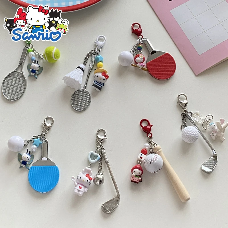 Sanrio Hello Kitty Łańcuszek do telefonu Baseball Dekoracja Wisiorek Łańcuszek Plecak Smycz Y2K Akcesoria do telefonu dla dziewczynek Prezenty