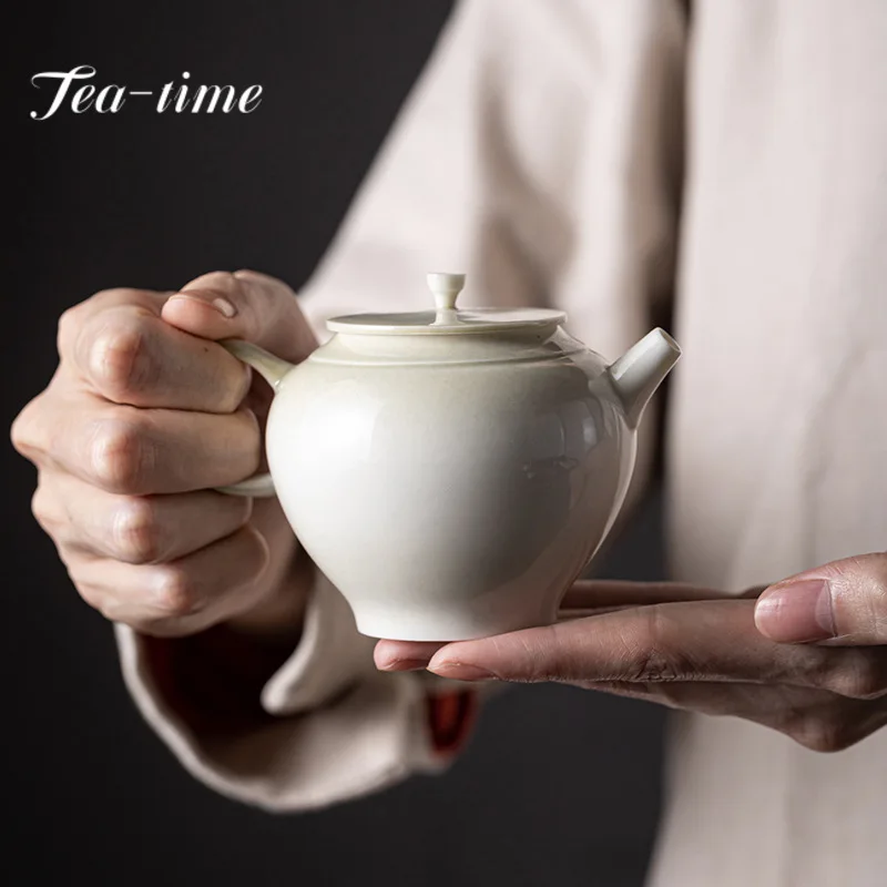 170ml Chinese Handmade Thin Body Teapot Retro Gradual Gray Pot Tea Maker Kettle with Ball Hole Tea Ceremony Accessories Gift