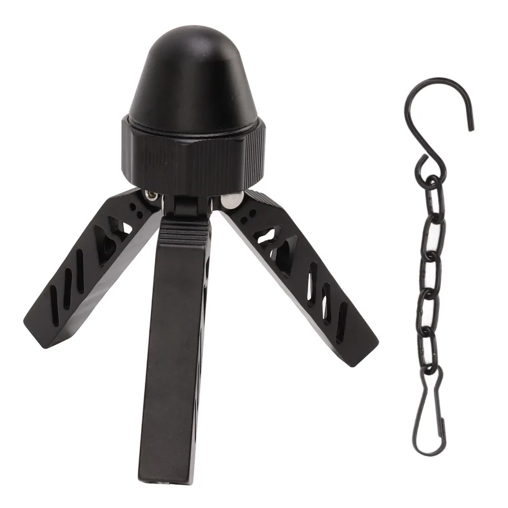 Aluminum Alloy Camping Tripod Black Triangular Support Tent Support Stand Adjustable Angle Detachable Hook Tripod Stand
