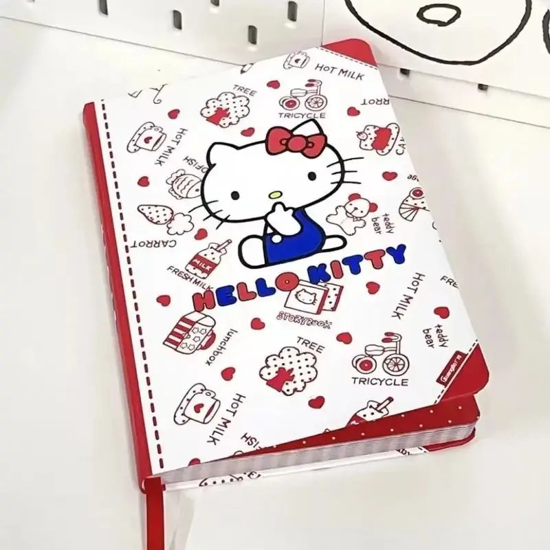 Sanrio Hellokitty Color Page Notebook Girl Heart High Value Cartoon Cute Hard Shell Hand Book Student Stationery