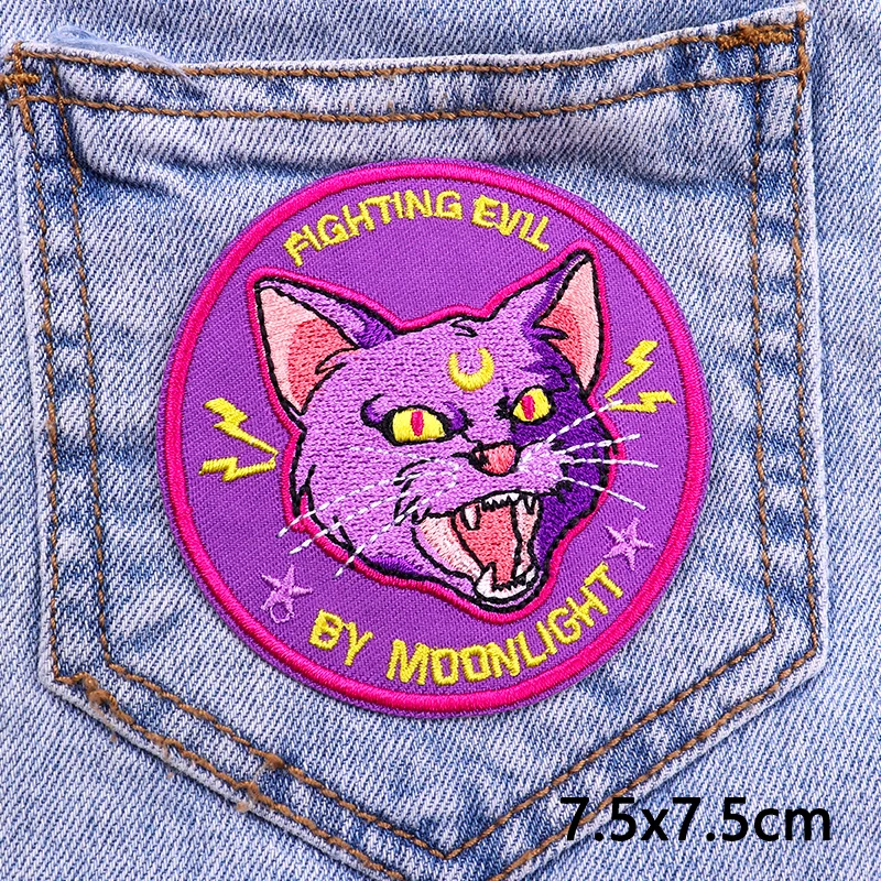 Punk/Horror Embroidered Patches For Clothing DIY Sewing Applique Demon Skull Patch Iron On Patches On Clothes Fusible Patch