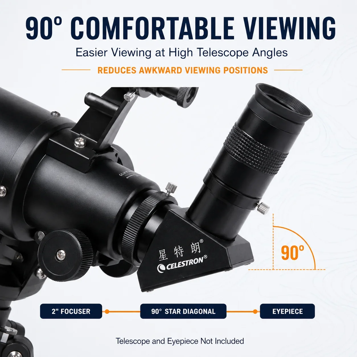 Celestron S86007 2 Inch 90 Degree Star Diagonal Mirror with 1.25 Inch Adapter for Refractor Telescope Eyepiece Accessory view 6