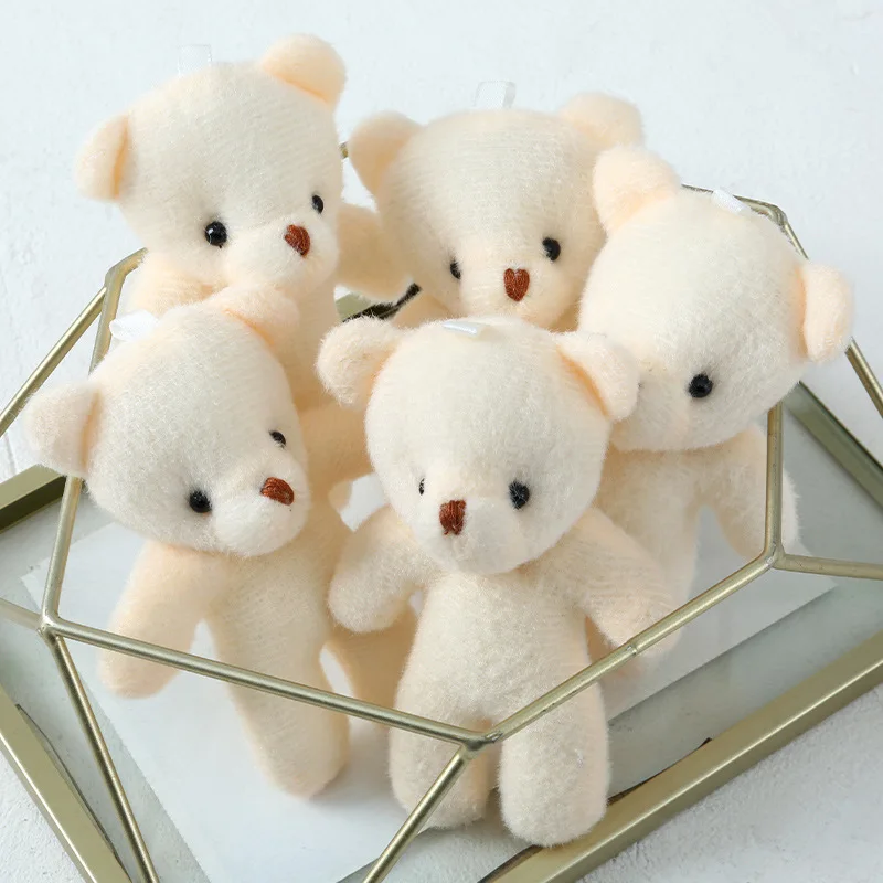 3PCS/Lots Mini Plush Bear Toys Small Pendant Cute Diamond Bears Doll Soft Stuffed Toy For Kids Girls Gift 10CM