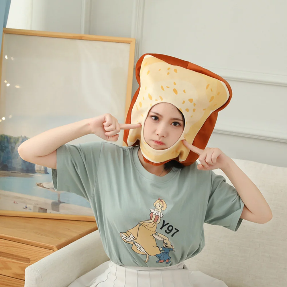 

Toast Bread Hat Party Cap For Kids Photo Prop Dress Up Accessory Adorable Headgear Creative Performance Prop Halloween Headdress