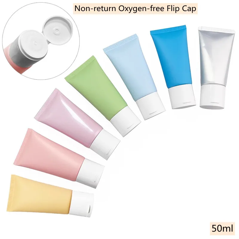 10-100pcs New High-end 50ml60ml80ml Soft Tube Empty Lotion / Cream Container Squeeze Tube With Non-return Oxygen-free Flip Cap