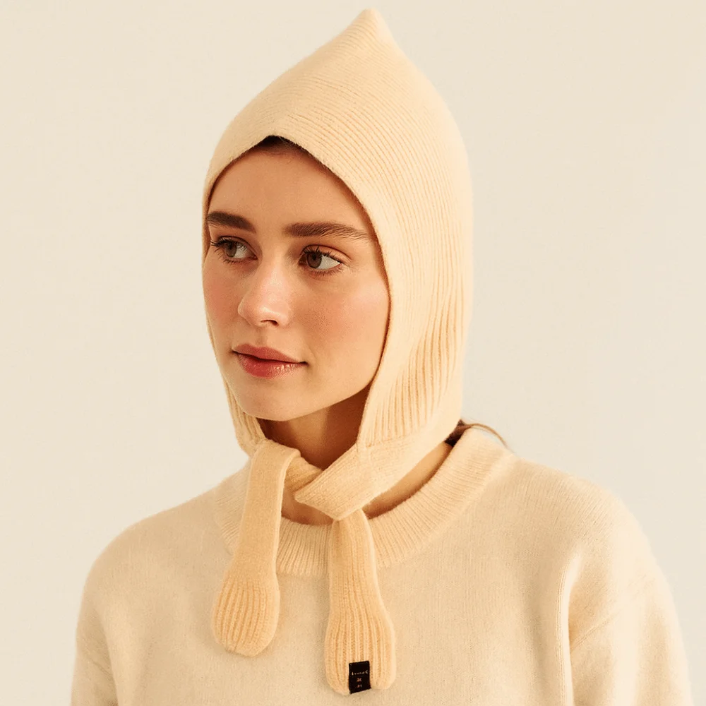 

Vintage Korean Style Balaclava Cap Ear Protection Soft Coldproof Hooded Caps Warm Windproof Scarf Hat Outdoor