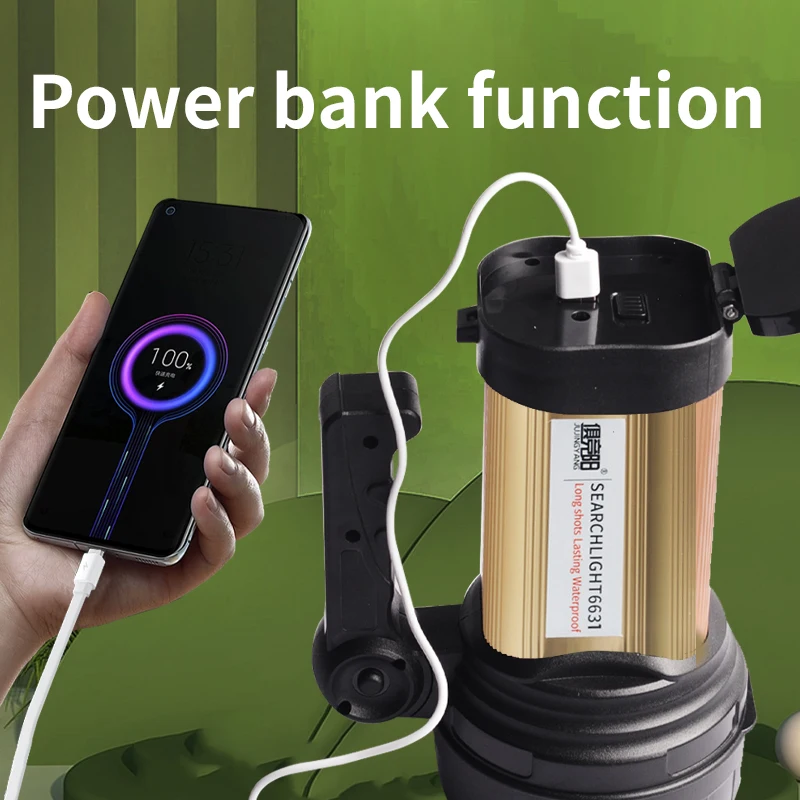 Strong Light Long-Range LED Searchlight 30W High-Power Multi-Function Flashlight Outdoor Riding Camping Home Searchlight