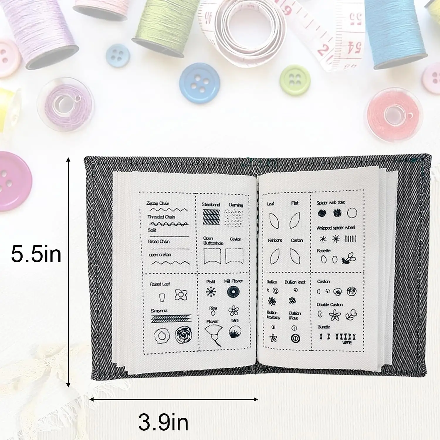 DIY Stitch Guide Embroidery for Beginner Adults, 2027 Embroidery Stitch Guide Sewing Practice Samplers Set