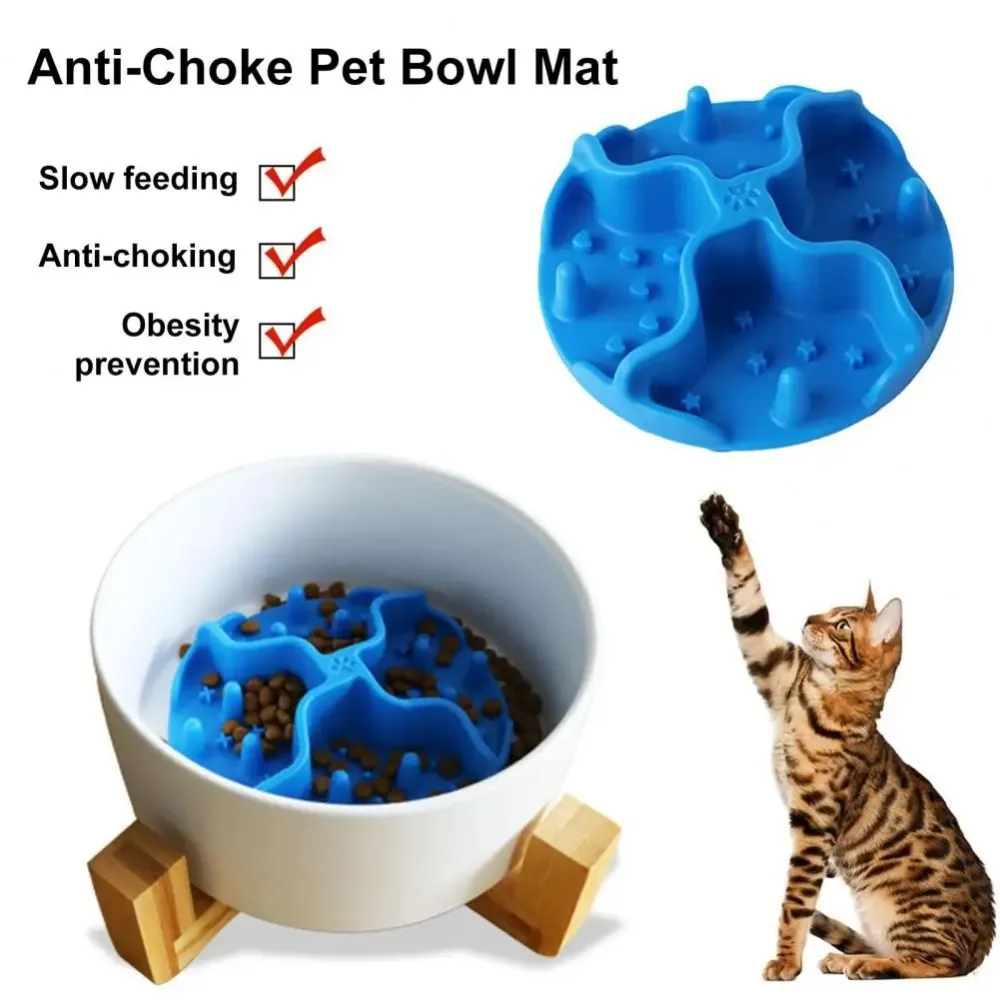 Almohadilla de silicona para comida lenta para evitar asfixia, promueve la comida saludable, ventosa, estera para lamer suave para gatos