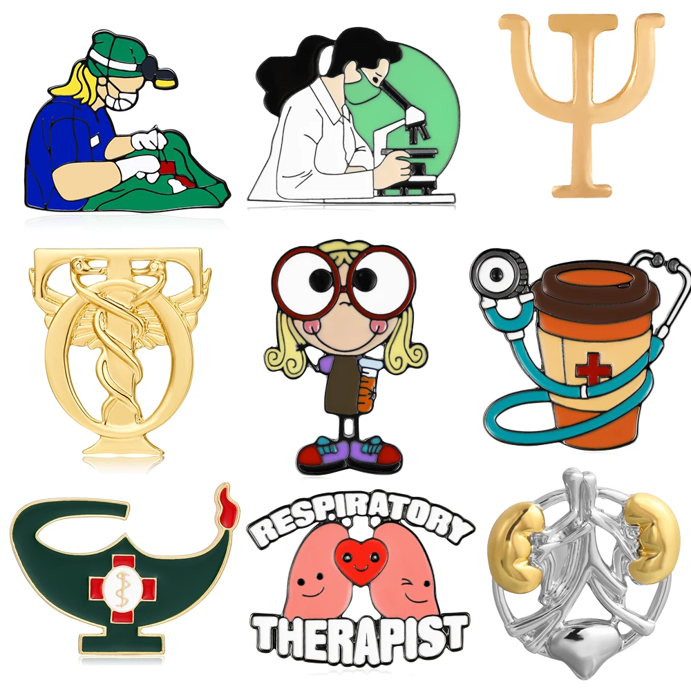 

Creative Cute Acrylic Cartoon Badge Brooch Cute Little Animal Doctor Brooch Backpack Accessory Pendant Pin Brooch