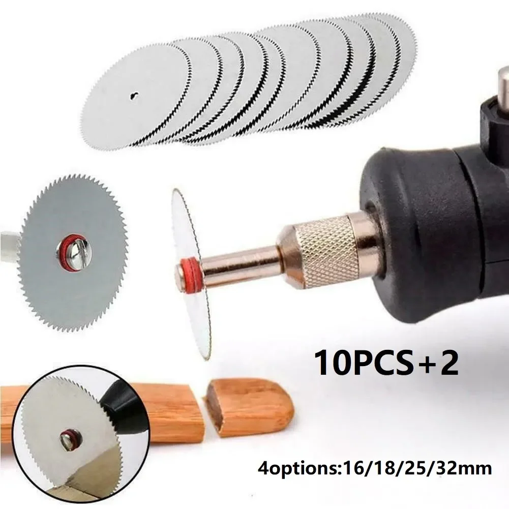 12pcs/Set Cutter Mini Carbon Steel Circular Saw Disc With Mandrel Herramientas Woodworking Carving Tools Sandpaper Lixadeira