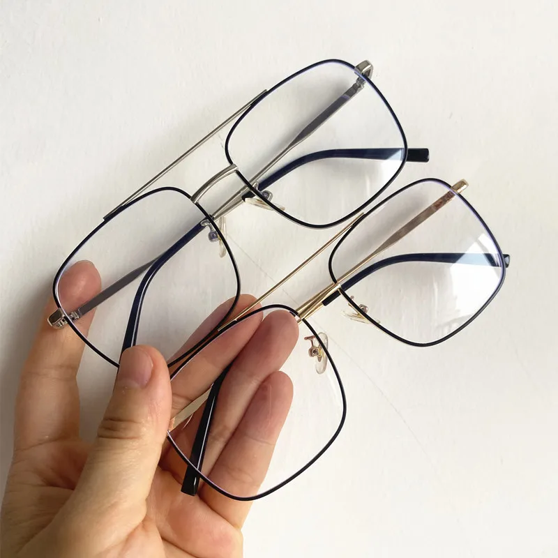 

NEW Anti-Blue Light Glasses Unisex Optical Eyewear Unisex Double Beam Spectacles Simplicity Alloy Eyeglasses Google