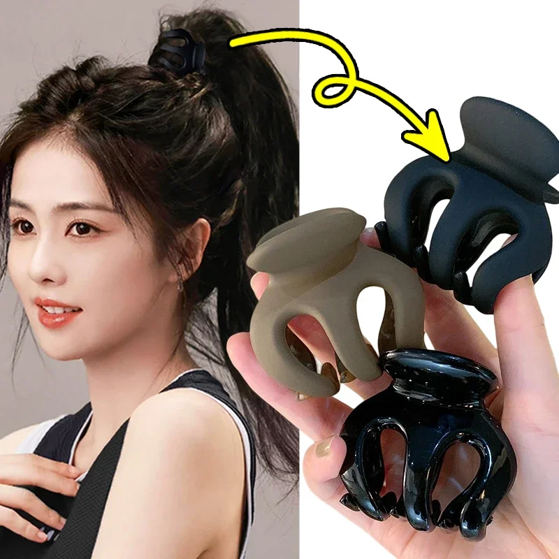 Korean Fashion Black Ponytail Fixed Artifact Shark Clip Hair Claw Hair Clip Jewelry Hair Accessories for Women Girl Hairpins