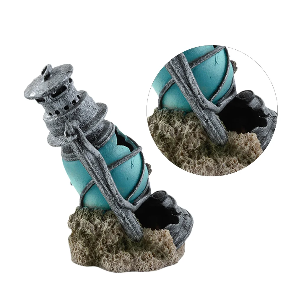 

Aquarium Lamp Ornament in Vintage Style - Non-Toxic Resin Craft for Fish Tank Decoration with Long-Lasting Underwater