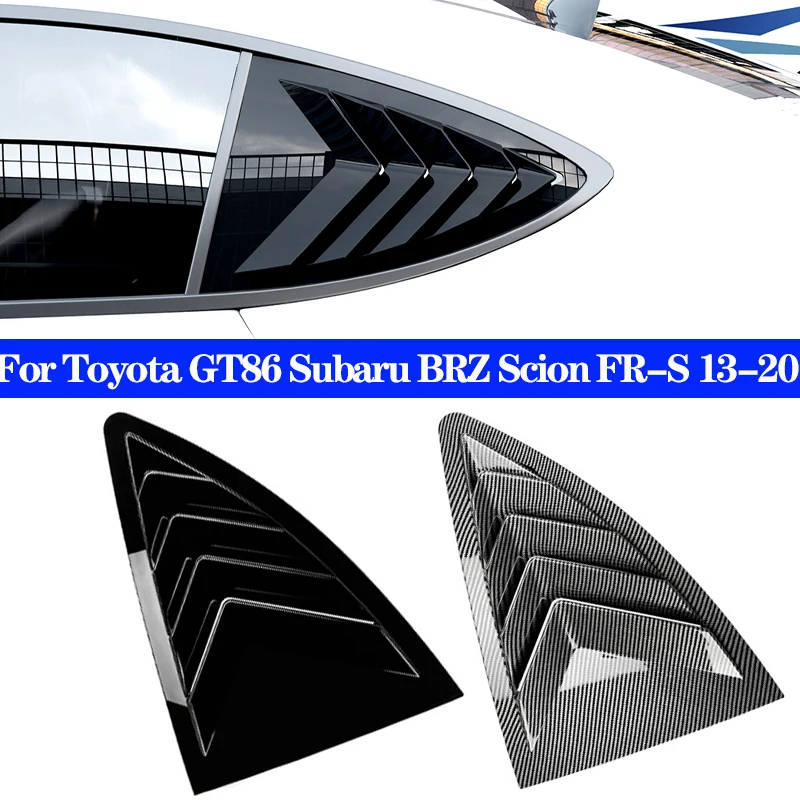 Gloss Black Car Rear Window Shutter Cover Trim Window Louver Side Vent Trim For Toyota GT86 Subaru BRZ Scion FR-S 2013-2020 Auto