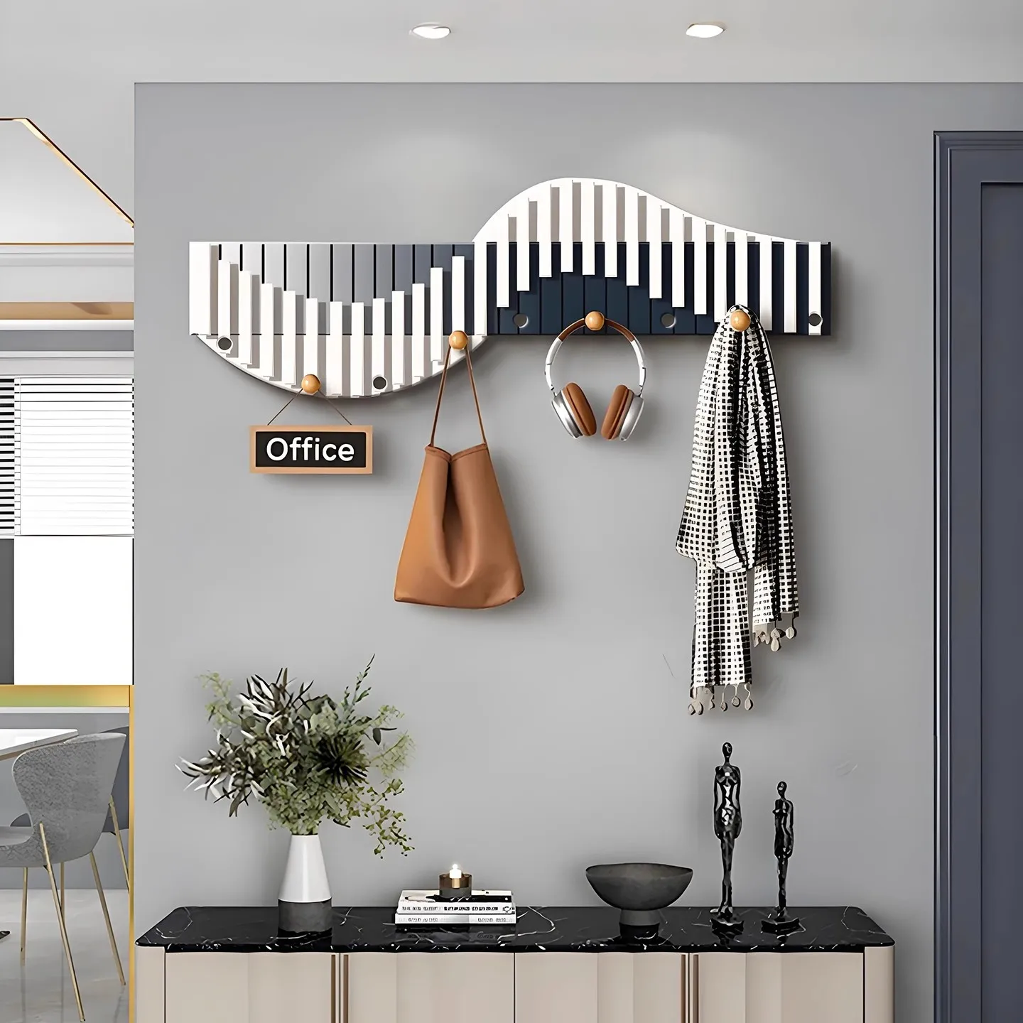 Entry entrance hanger decorative hook wall hanging integrated 2025 creative new key storage bedroom coat rack