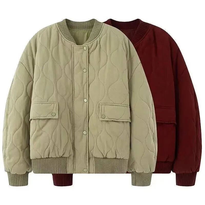 

Loose Cotton Pilot Jacket Women's Casual Style Military Green Cross-Border Autumn Winter Outerwear Long Sleeve From China