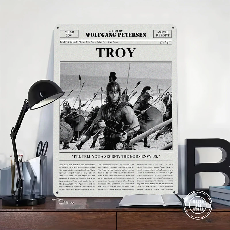 Troy Movie Metal Poster Customized Wall Art Retro Vintage Metal Signs for Man Cave Home Decorations Wand Deko Decoration Room