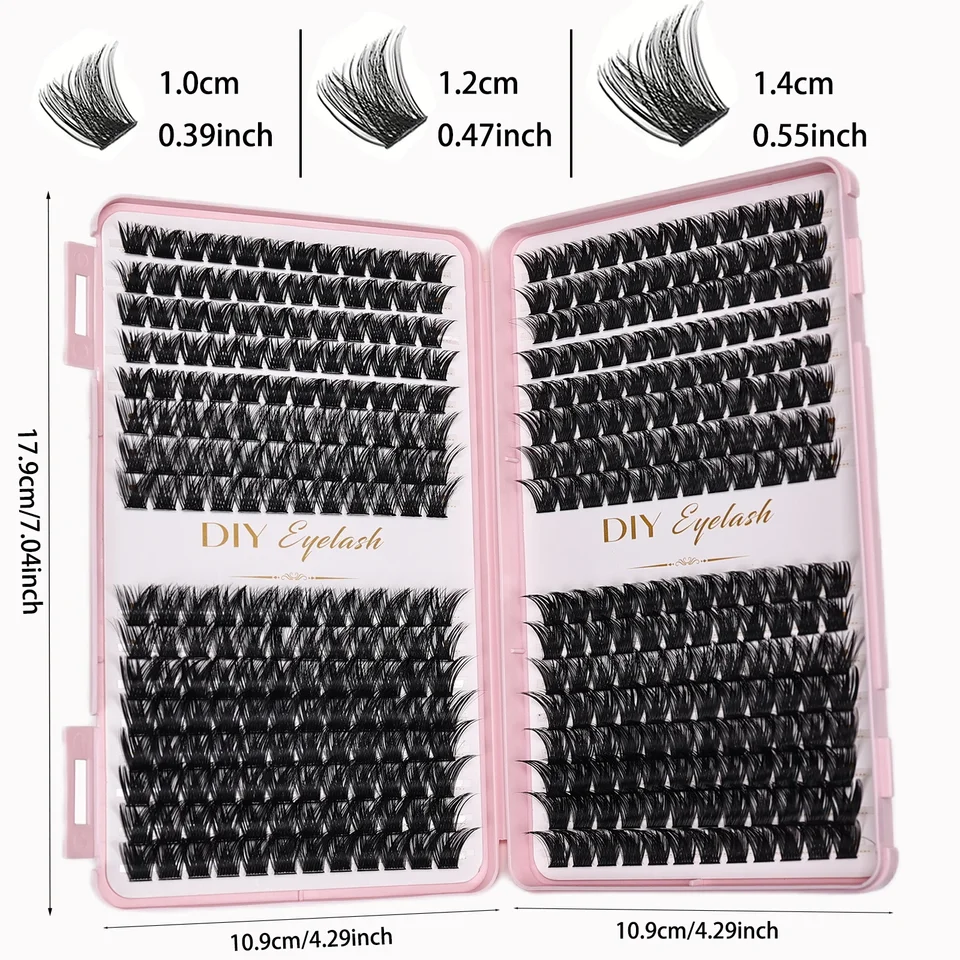 Pestañas Individuales 10-14mm 384pzs Rizos de Pestañas Aspecto Natural Bandeja Mixta DIY Extensión de Pestañas Volumen Rizos de Pestañas 4