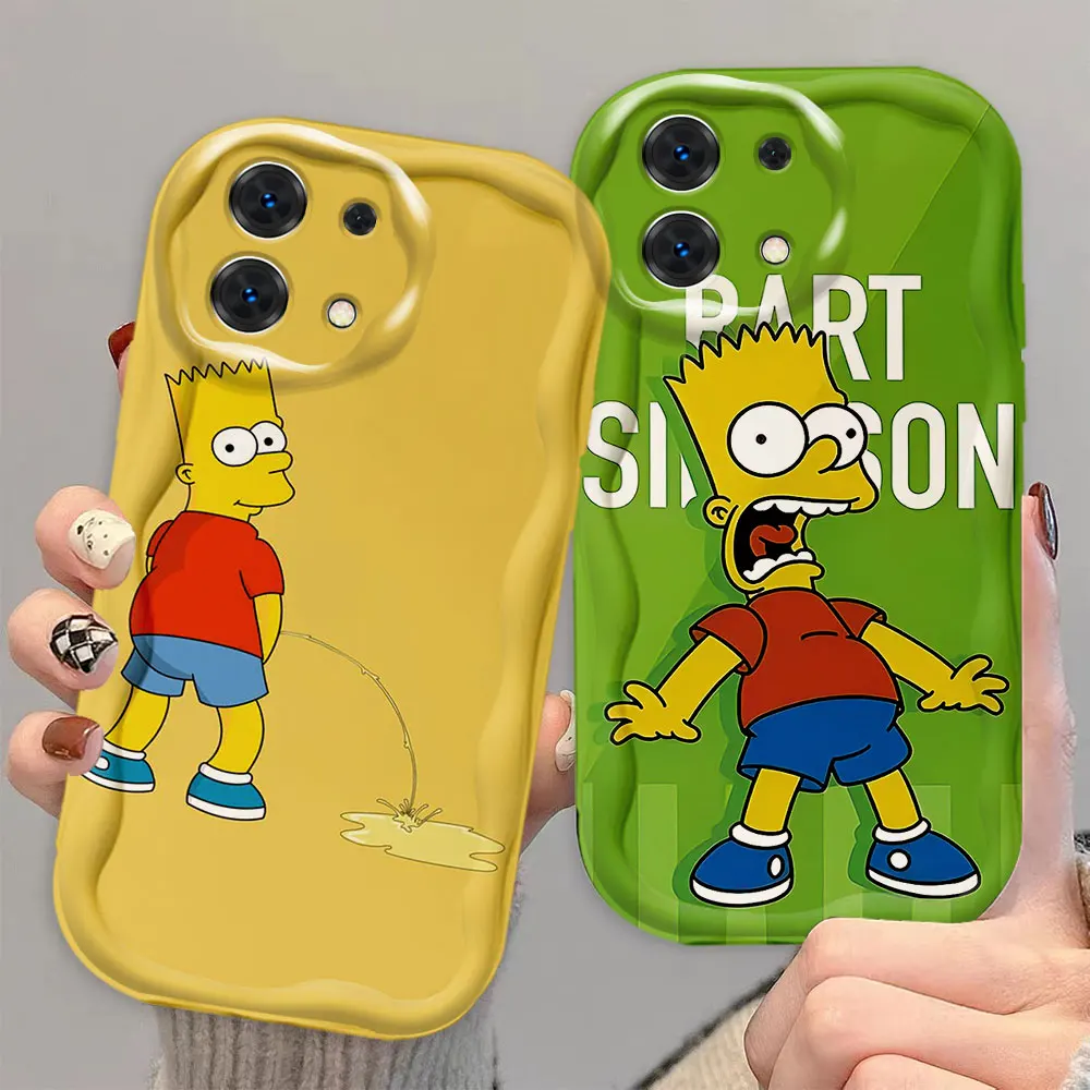 Funny H-Homer S-Simpsons Cover 3D Wave Phone Case For Xiaomi Redmi NOTE 13 12 12S 11 11S 10 10T 9 8 Pro Plus White Case Funda