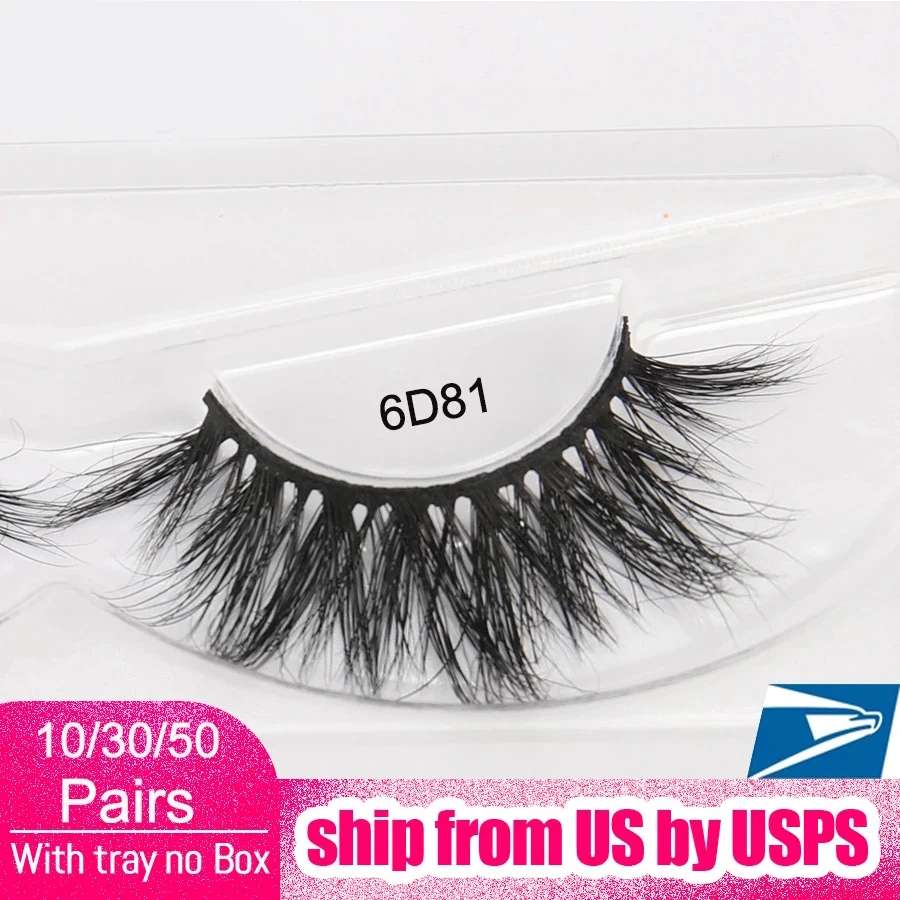 100% Real 6D Mink Lashes Handmade Fluffy Dramatic 3D Lashes Cruelty Free False Eyelashes Makeup Lashes Wholesale 10/30/50 Pairs