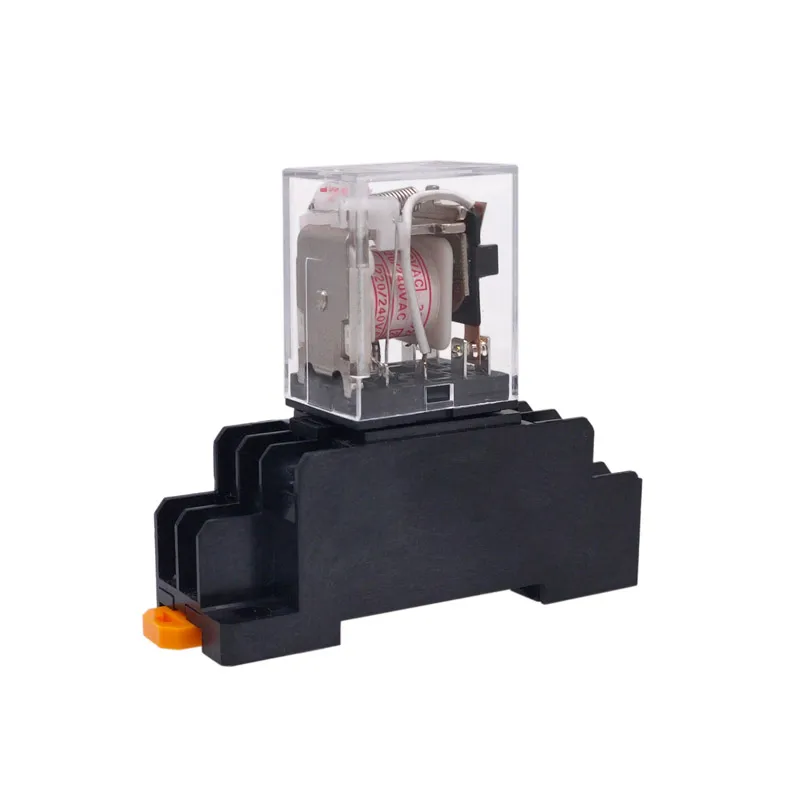 Miniature Coil Generalel ectromagnetic Intermediate Relay Switch with base HH52P 53P 54P LED 6/12/24VDC 110/220VAC MY2NJ/3NJ/3NJ