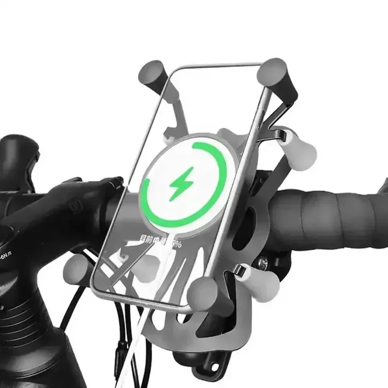 New design Universal  Magnetic Wireless Charger Charging Mobile Phone Holder for motorcycle X-grip Tough-Clamp MagSafe