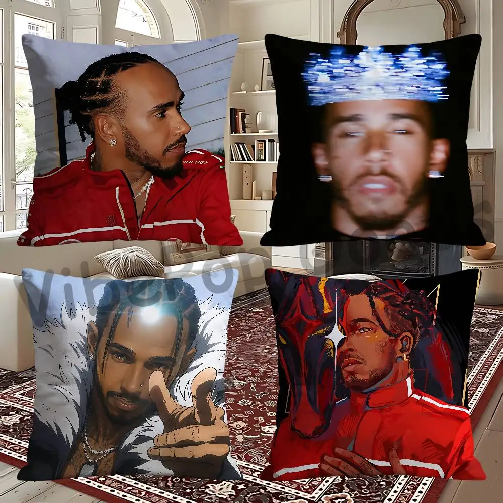 H-HamiltonES L-LewisES Square Cushion Cover Weird Aesthetic Library Book Page Print Pillow Cover