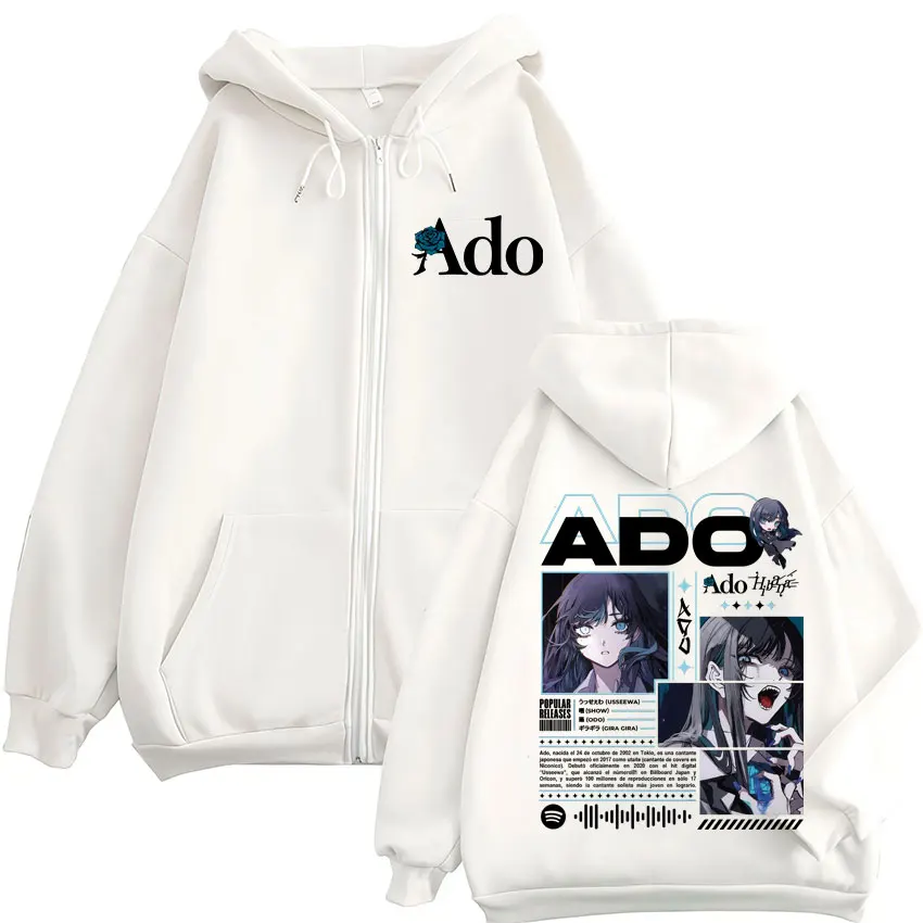 Ado World Tour 2025 Hibana Zipper Hoodies Men Women Clothing